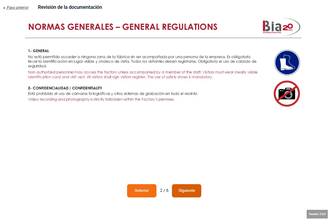 Review of the site general rules during registration